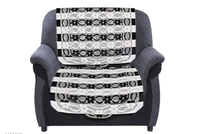 Dakshya Industries  Black &White Color Cotton Sofa cover - White & Black, Cotton, Printed, Multipack 1